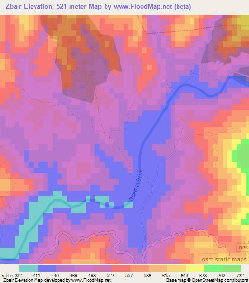 Zbair,Morocco Elevation Map