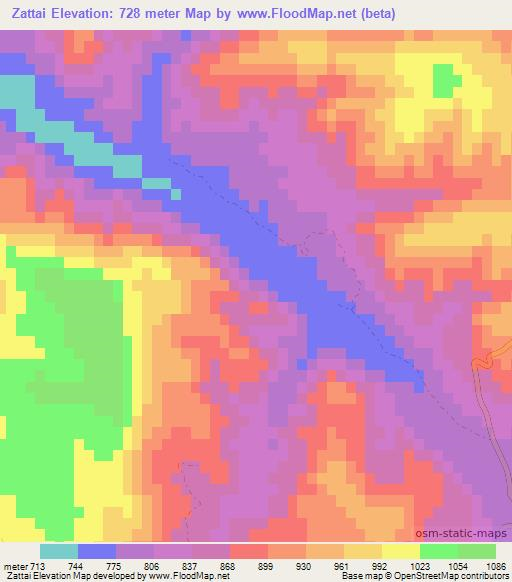 Zattai,Morocco Elevation Map