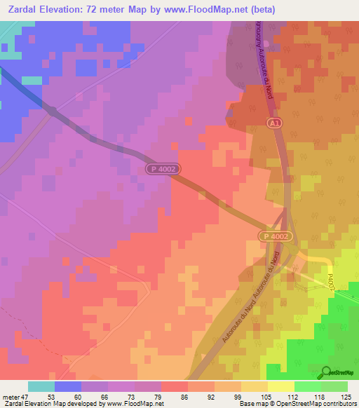 Zardal,Morocco Elevation Map