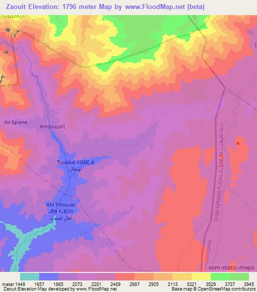 Zaouit,Morocco Elevation Map