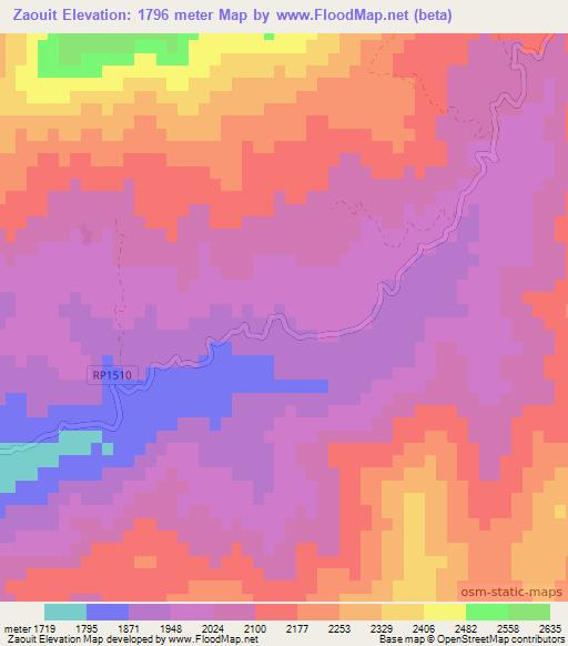 Zaouit,Morocco Elevation Map