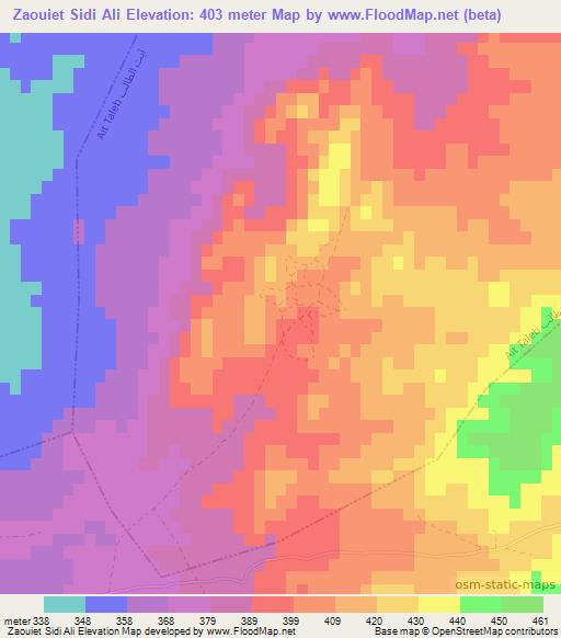 Zaouiet Sidi Ali,Morocco Elevation Map