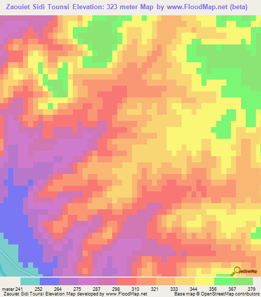 Zaouiet Sidi Tounsi,Morocco Elevation Map