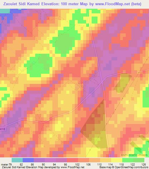 Zaouiet Sidi Kamed,Morocco Elevation Map