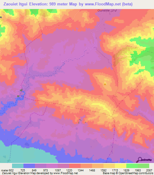 Zaouiet Itgui,Morocco Elevation Map