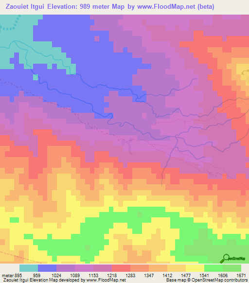 Zaouiet Itgui,Morocco Elevation Map