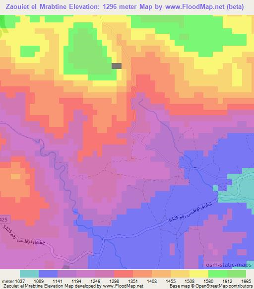 Zaouiet el Mrabtine,Morocco Elevation Map