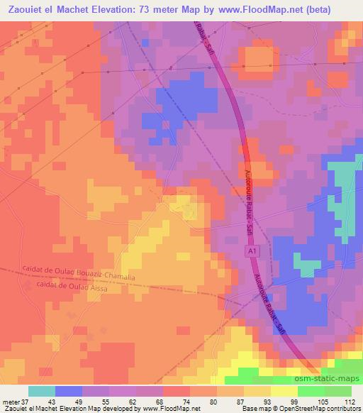 Zaouiet el Machet,Morocco Elevation Map