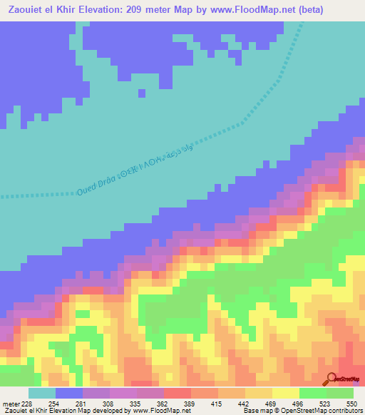 Zaouiet el Khir,Morocco Elevation Map