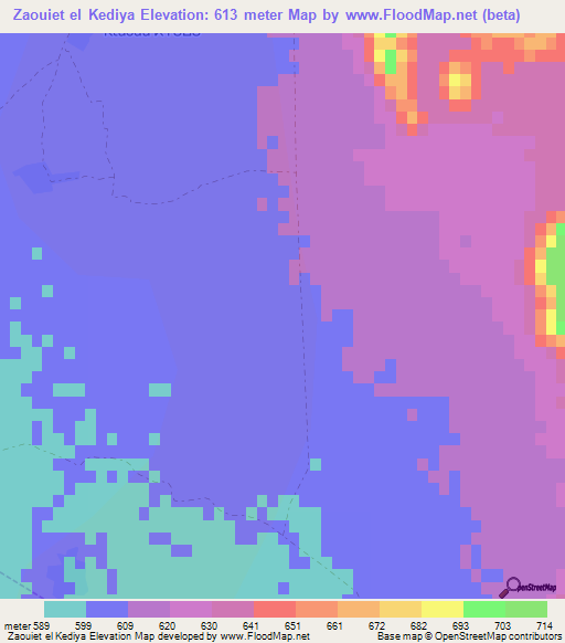 Zaouiet el Kediya,Morocco Elevation Map