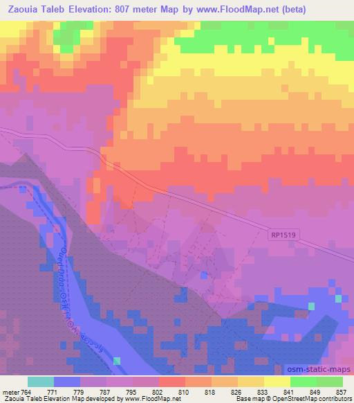 Zaouia Taleb,Morocco Elevation Map