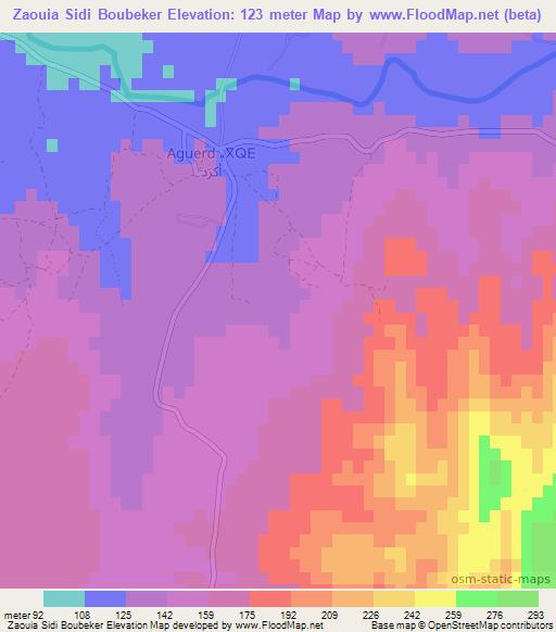 Zaouia Sidi Boubeker,Morocco Elevation Map