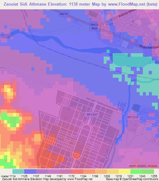 Zaouiat Sidi Athmane,Morocco Elevation Map