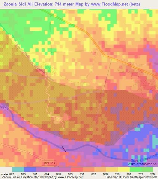 Zaouia Sidi Ali,Morocco Elevation Map