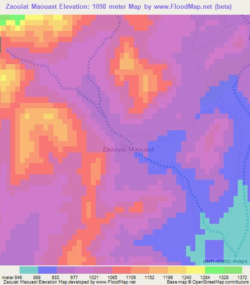 Zaouiat Maouast,Morocco Elevation Map