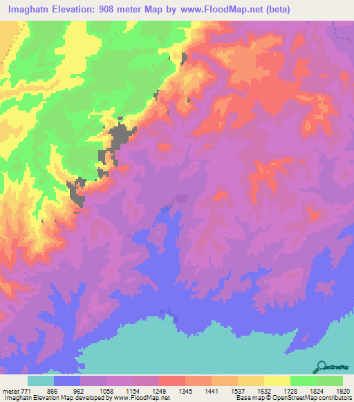 Imaghatn,Morocco Elevation Map