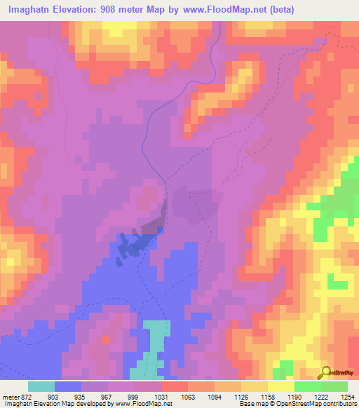 Imaghatn,Morocco Elevation Map