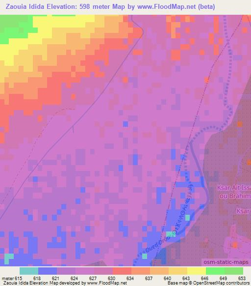 Zaouia Idida,Morocco Elevation Map