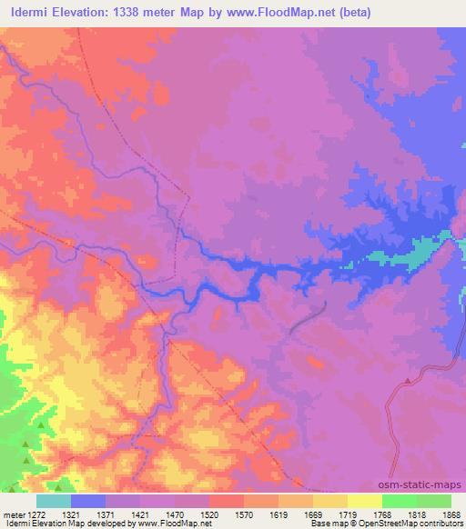 Idermi,Morocco Elevation Map