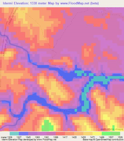 Idermi,Morocco Elevation Map