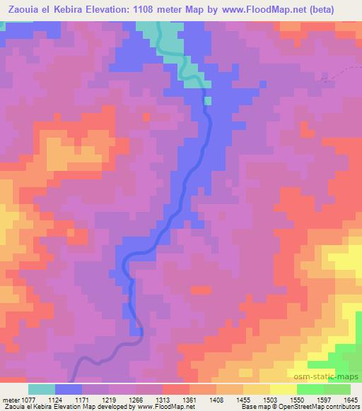 Zaouia el Kebira,Morocco Elevation Map