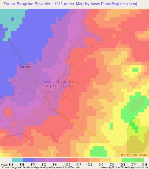 Zouiat Bougrine,Morocco Elevation Map