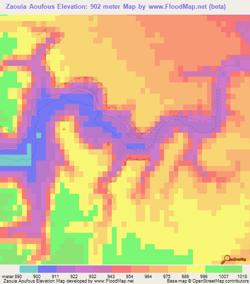 Zaouia Aoufous,Morocco Elevation Map