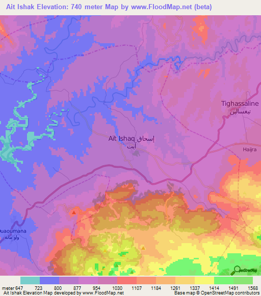 Ait Ishak,Morocco Elevation Map