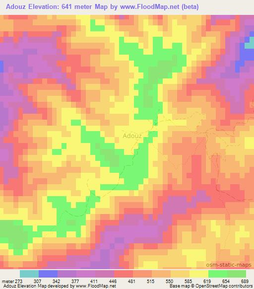 Adouz,Morocco Elevation Map