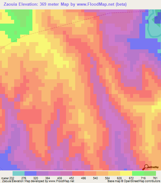 Zaouia,Morocco Elevation Map