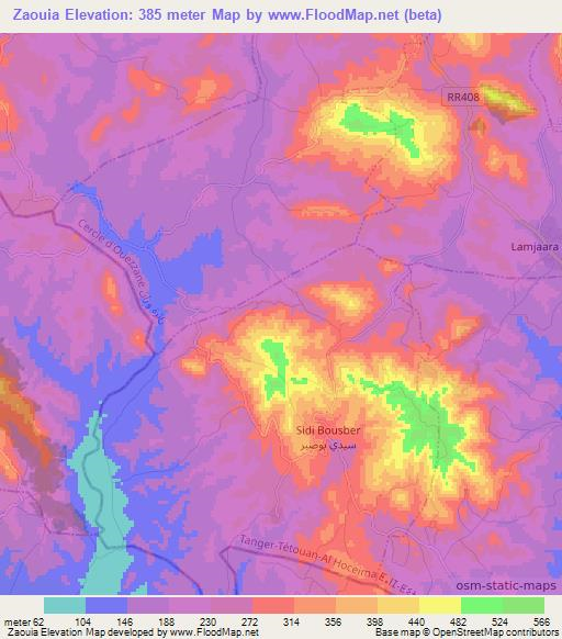 Zaouia,Morocco Elevation Map