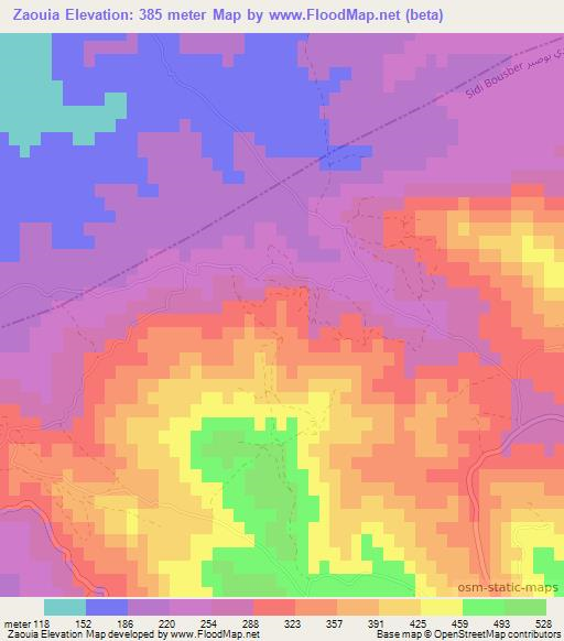 Zaouia,Morocco Elevation Map