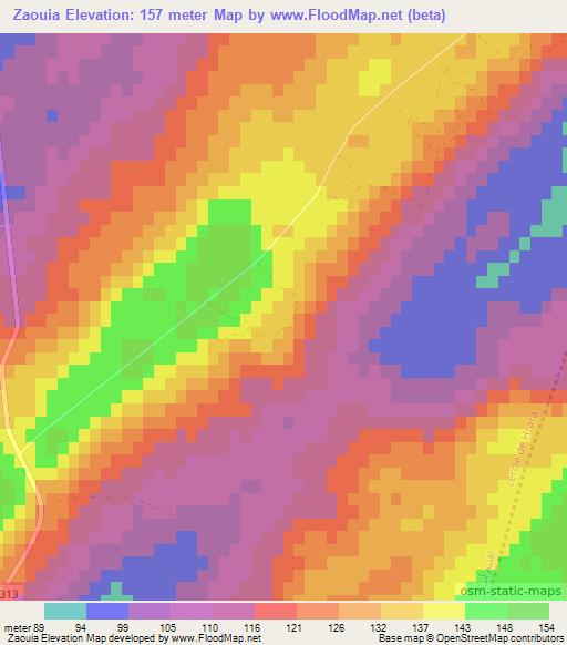 Zaouia,Morocco Elevation Map