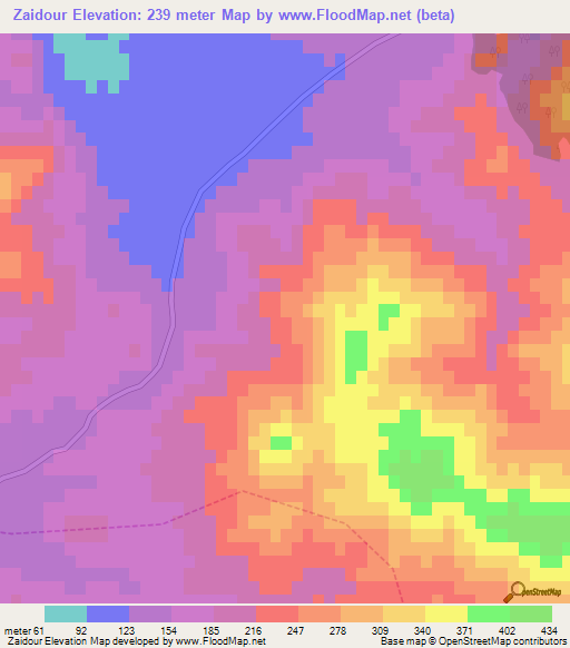 Zaidour,Morocco Elevation Map