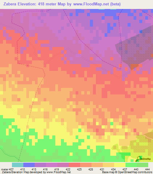 Zabera,Morocco Elevation Map