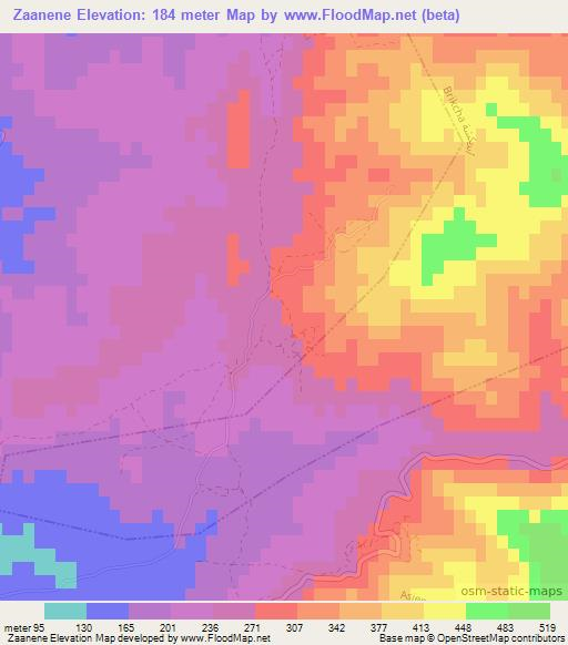 Zaanene,Morocco Elevation Map