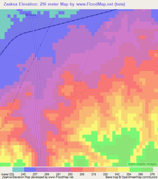 Zaakna,Morocco Elevation Map