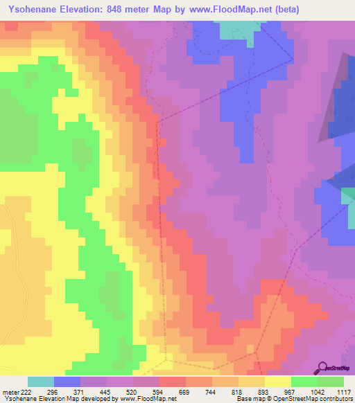 Ysohenane,Morocco Elevation Map