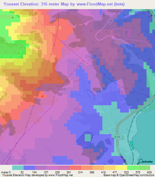 Yousset,Morocco Elevation Map