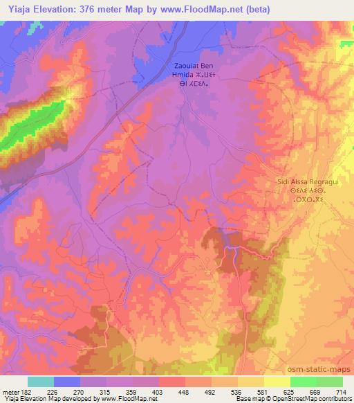 Yiaja,Morocco Elevation Map