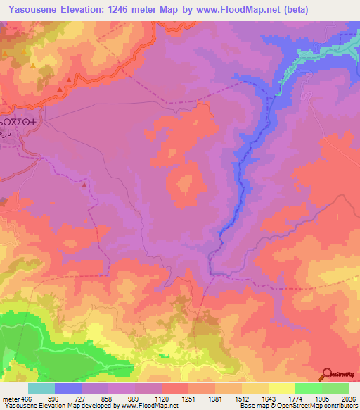 Yasousene,Morocco Elevation Map