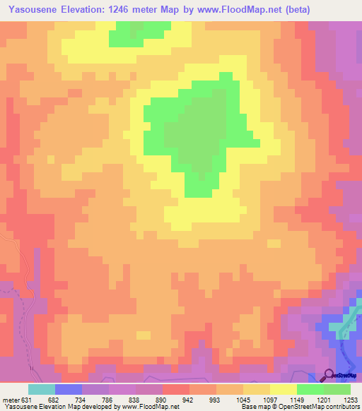 Yasousene,Morocco Elevation Map