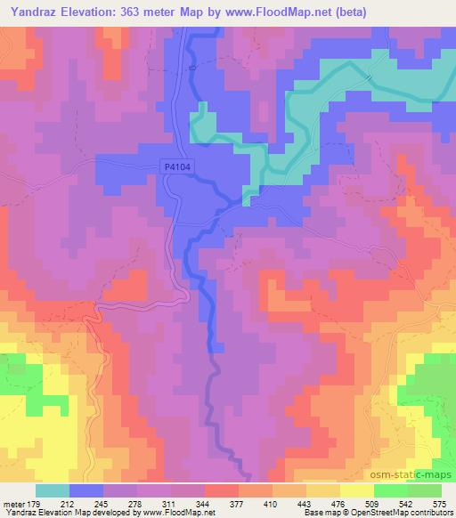 Yandraz,Morocco Elevation Map