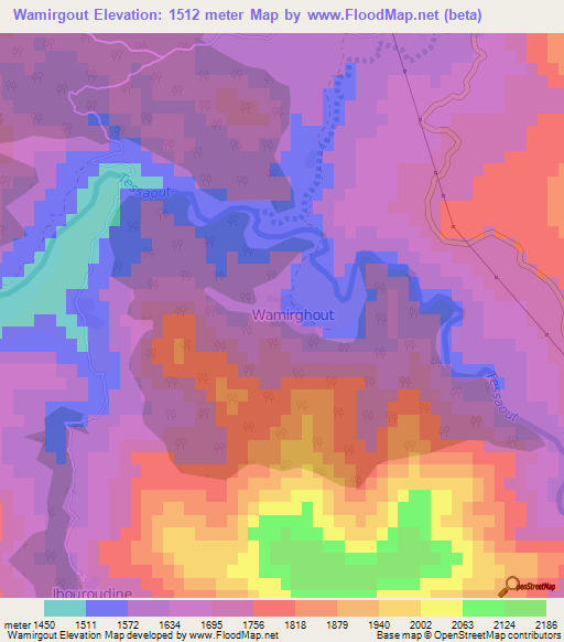 Wamirgout,Morocco Elevation Map