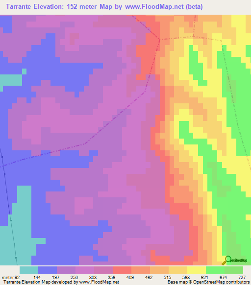 Tarrante,Morocco Elevation Map