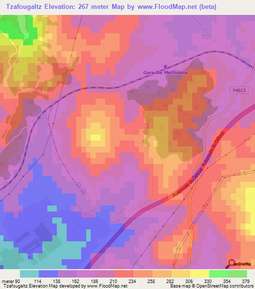 Tzafougaltz,Morocco Elevation Map