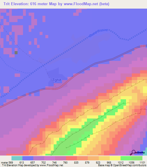 Trit,Morocco Elevation Map