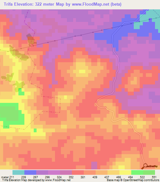 Trifa,Morocco Elevation Map