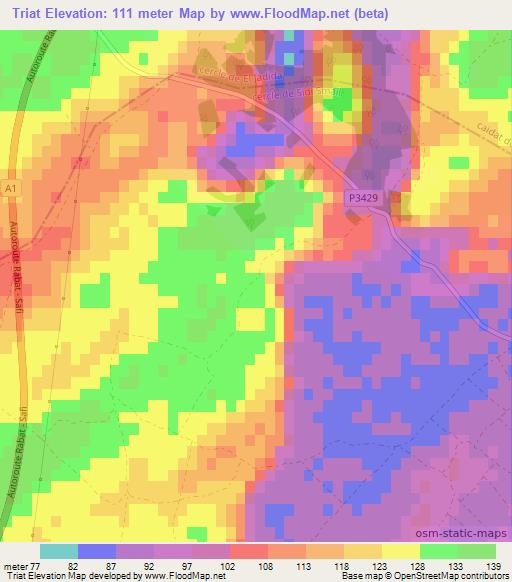 Triat,Morocco Elevation Map