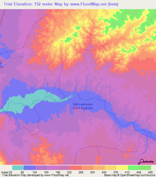 Triat,Morocco Elevation Map